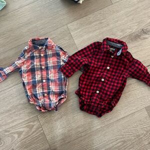 NWOT Osh Kosh Plaid Button-Down Shirts - Red and Blue